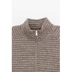MFPEN SHREDDED BROWN LEISURE ZIP UP JACKET